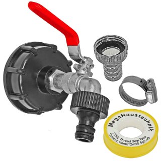 IBC Kappe mit Kugelauslaufventil mit Stecker für Gardena
