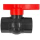 Gewinde-Fittings aus Kunststoff > Kugelhahn roter Griff mit Innengewinde (IG-IG) 1 1/2" Rohr-Zoll mit Innengewinde