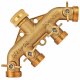 4-Wege-Verteiler Wasser aus Messing (IG-AG-AG-AG-AG)