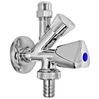 Kombi Eckventil selbstdichtend mit Schlauchtülle