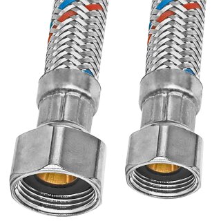 Flexschläuche mit Innengewinde Panzerschlauch 3/8" und 1/2" Innengewinde 30cm lang