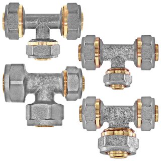 Schraubfitting für Mehrschichtverbundrohr > T-Stück (i-i-i) Für 26mm x 16mm x 26mm Rohr-AussenØ