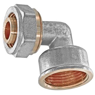 Schraub-Fitting für Mehrschichtverbundrohr > Übergangswinkel mit Innengewinde (i-IG) Für 26x3 Rohr-AußenØ mit ¾ Zoll Gewinde