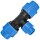 PP-Fitting Klemmverbinder, T-Stück reduziert, 40 x 32mm, Trinkwasser geeignet, Druck 16 Bar, für PE-Rohr-Außendurchmesser 40mm, Mittenabgang 32mm, T-Reduzierung, blau