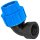 PP-Fitting Klemmverbinder Winkel Übergang, 32mm x 3/4“ IG, Trinkwasser geeignet, Druck 16 Bar, für PE-Rohr-Außendurchmesser 32mm, 3/4 Zoll Innengewinde, Bogen, blau