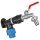PP Fitting Klemmverbinder für PE Rohr > Wandwinkel mit 3/4 Zoll Innengewinde für 25mm Außendurchmesser Trinkwasser PN16 Verschraubung blau