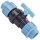PP Fitting Klemmverbinder für PE Rohr > Kugelhahn für 50mm Außendurchmesser Trinkwasser PN16 Ventil blau