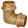 Gewinde-Fitting aus Messing > Winkel 90 Grad mit Außengewinde mit Kragen (AG-AG) 3/8 Zoll
