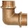 Gewinde-Fitting aus Messing > Winkel 90 Grad mit Außengewinde mit Kragen (AG-AG) 1 Zoll