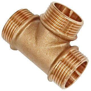 Gewinde-Fitting aus Messing > T-Stück mit Außengewinde (AG-AG-AG)
