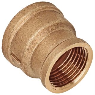 Gewinde-Fitting aus Messing > Muffe reduzierend mit Innengewinde (IG-IG.r.) 3/8 Zoll auf 1/4 Zoll
