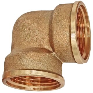 Gewinde-Fitting aus Messing > Winkel 90 Grad mit Innengewinde (IG-IG) 1 1/4 Zoll