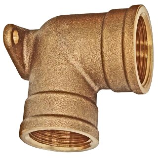 Gewinde-Fitting aus Messing > Wandwinkel Deckenwinkel 90 Grad mit Innengewinde (IG-IG) 3/4 Zoll