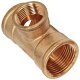 Gewinde-Fitting aus Messing > T-Stück mit Innengewinde mit reduziertem Mittelabgang (IG-IG-IG) 1/2" auf 3/8" auf 1/2"