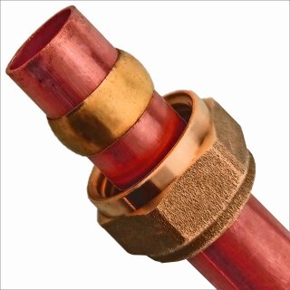 Produktbild von 90° Winkel-Kupplung Aus Messing – Für Kupferrohr 28 Mm Außen-Ø, Klemmringverschraubung, Für Trinkwasser & Industrie