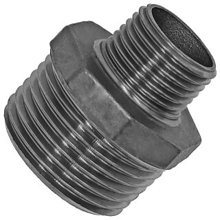 Gewinde-Fitting aus Edelstahl > Doppelnippel reduzierend mit Außengewinde (AG-AG.r.) 2 Zoll auf 3/4 Zoll