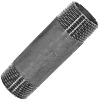 Gewinde-Fitting aus Edelstahl > Rohrdoppelnippel Langnippel mit Außengewinde (AG-AG) 1 Zoll 150 mm