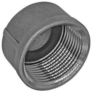 Gewindefitting Edelstahl V4A, Kappe rund mit Dichtung, IG