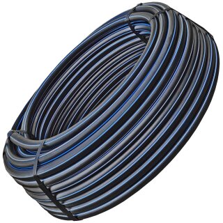 Kunststoff PE Rohr 12,5 Bar Verlegerohr in Wunschlänge (Meterware in einem Stück) Ø 32mm Rohr-Außenurchmesser 50 Meter Rolle