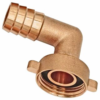 2/3 Winkel-Schlauchverschraubung 90° aus Messing Tülle x IG mit Dichtung 3/4 Zoll ca.10mm (3/8 Zoll)