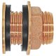 Regentonnendurchführung Messing, Außengewinde, Innengewinde, Edelstahl-Filter für 34mm LochØ mit 1" AG x 3/4" IG