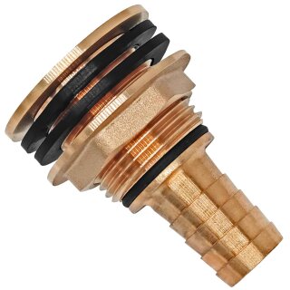 Regentonnen-Durchführung aus Messing mit Schlauchtülle