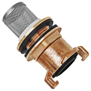 Regentonnendurchführung Messing, Schnellkupplung für GEKA, Edelstahl-Filter