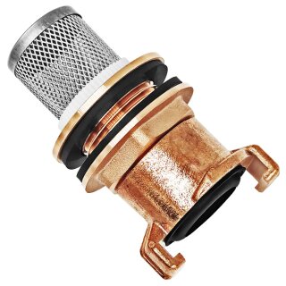 Regentonnendurchführung Messing, Schnellkupplung für GEKA, Edelstahl-Filter für 34mm LochØ