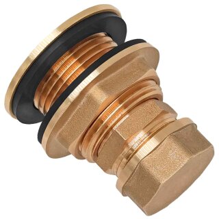 Regentonnendurchführung Messing, Verschlußkappe