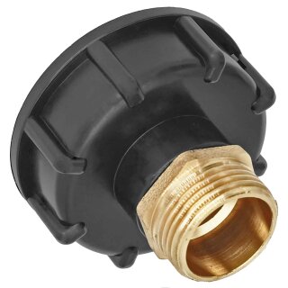IBC Tank S60x6 Anschluß Adapter mit Messing Außengewinde 3/4 Zoll Gewinde