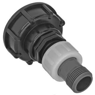 IBC Tank S60x6 Anschluß Adapter mit Überwurfverschraubung Außengewinde