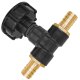 IBC Tank S60x6 Anschluß Adapter mit 2 Messing...