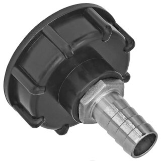 IBC Tank S60x6 Anschluß Adapter mit Edelstahl Schlauchtülle 19mm TülleØ