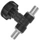 IBC Tank S60x6 Anschluß Adapter mit 2 Edelstahl...