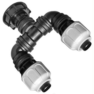 IBC Tank S60x6 Anschluß Adapter mit 2 Klemmverbinder für Spiralschlauch
