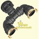 IBC Tank S60x6 Anschluß Adapter mit 2 Schnellkupplungen für GEKA