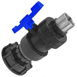 IBC Tank S60x6 Adapter Kugelhahn mit Edelstahl Innengewinde