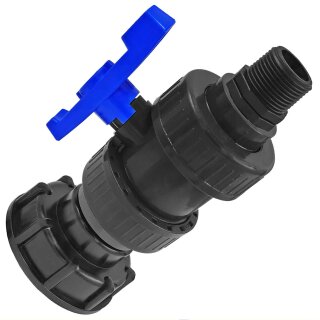 IBC Tank S60x6 Adapter Kugelhahn mit Außengewinde