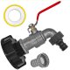 IBC Tank Anschluß S60x6 Adapter Volldurchlass-Auslaufhahn Stecker für Gardena Buchse