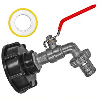 IBC Tank Anschluß S60x6 Adapter Auslaufhahn Schlauchtülle
