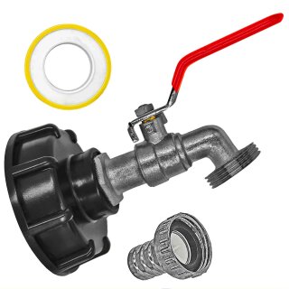 IBC Tank Anschluß S60x6 Adapter Auslaufhahn Außengewinde