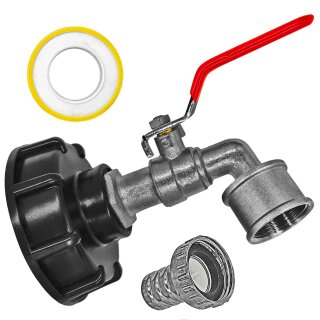 IBC Tank Anschluß S60x6 Adapter Auslaufhahn Innengewinde