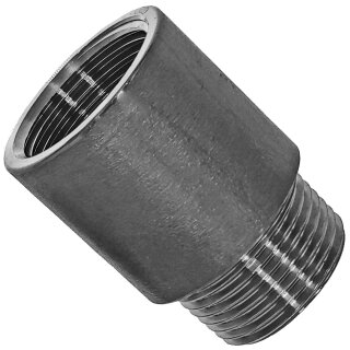 Gewinde-Fitting aus Edelstahl > Hahnverlängerung mit Innengewinde und Außengewinde (IG-AG) 3/4 Zoll x 40mm