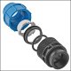 PP-Fitting Klemmverbinder, Adapter Gardena Stecker, Messing / Kunststoff (PP), Trinkwasser geeignet, 16 Bar, Übergang blau