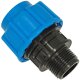 PP-Fitting Klemmverbinder, Adapter Gardena Stecker, Messing / Kunststoff (PP), Trinkwasser geeignet, 16 Bar, Übergang blau
