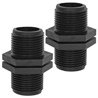Gewindefitting Kunststoff, 2 Stück Doppelnippel AG 3/4 Zoll AG, Trinkwasser geeignet, 3/4“ Außengewinde-Außendurchmesser 26mm, DN20 Rohr