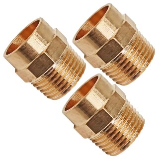 Löt-Fitting aus Rotguss > Übergangsnippel mit Außengewinde (i-AG) Serie 4243G 12 mm x 1/2 Zoll 3 Stück