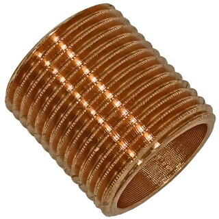 Gewinde-Fitting aus Rotguss (Serie3000) - Rohrnippel mit durchgeschnittenem Gewinde zylindrisches AG(G) 1/4 Zoll (3531)
