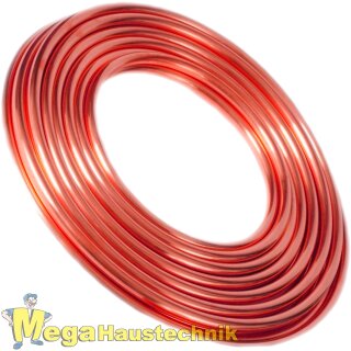 Kupferrohr weich Ringware (Meterware in einem Stück) 6mm x 1mm 10 Meter