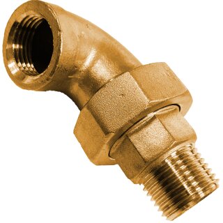 Gewinde-Fitting aus Rotguss (Serie3000) > Winkelverschraubung 90 Grad konisch dichtend AG(R) x IG(Rp) 1 1/2 Zoll (3098)